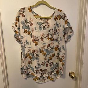 Maurice’s Polyester Floral Print Top Size L
